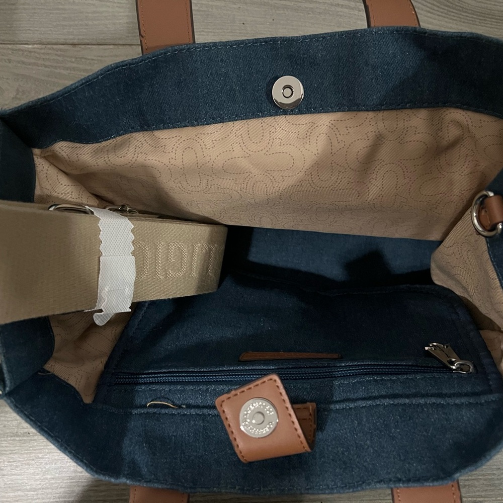 True Religion Blue and Brown Denim Tote Bag - Picture 4 of 4